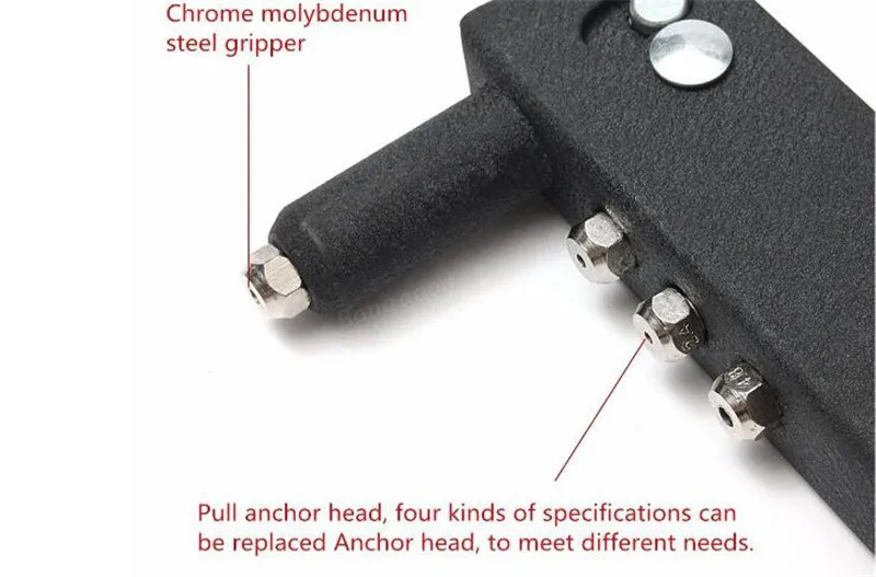 Съемник заклепок пистолет комплект слепой заклепки ручной инструмент набор желоба ремонт тяжелых с гаечные ключи и 40 заклёпки