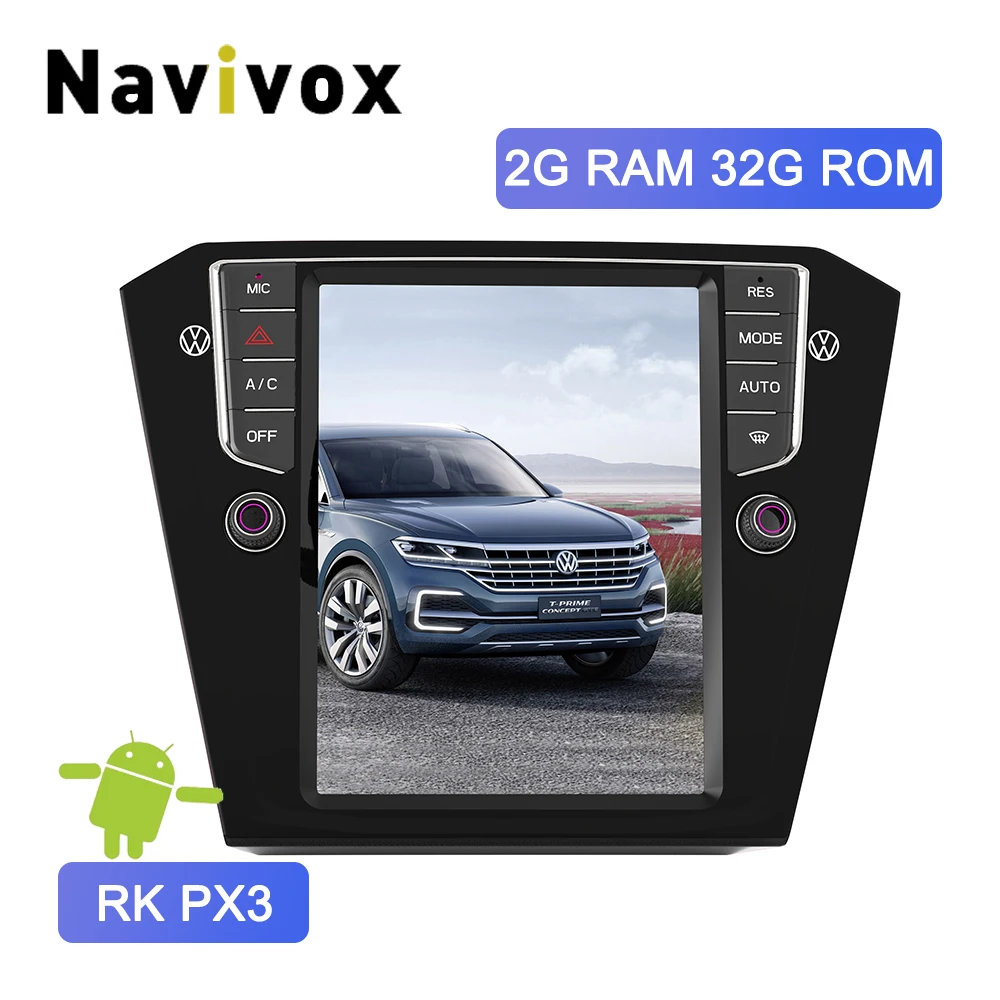 Top Navivox Vertical Screen Android 7.1 Car PC Radio For Volkswagen PASSAT B8 2015 2016 2017 Multimedia GPS Navigation AC Edition 0