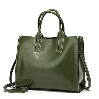 

New solid color retro big pu handbags high quality casual handbag shoulder bag ladies large size