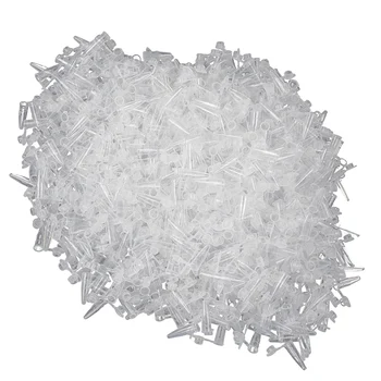 

1000 Pcs 0.2ml Round Bottom Centrifuge Tubes w Attached Caps Clear White