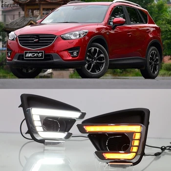 

CSCSNL 1 Set Car LED For Mazda Cx-5 Cx5 2012 2013 2014 2015 2016 With Turn Yellow Signal 12V ABS DRL Daytime Running Lights