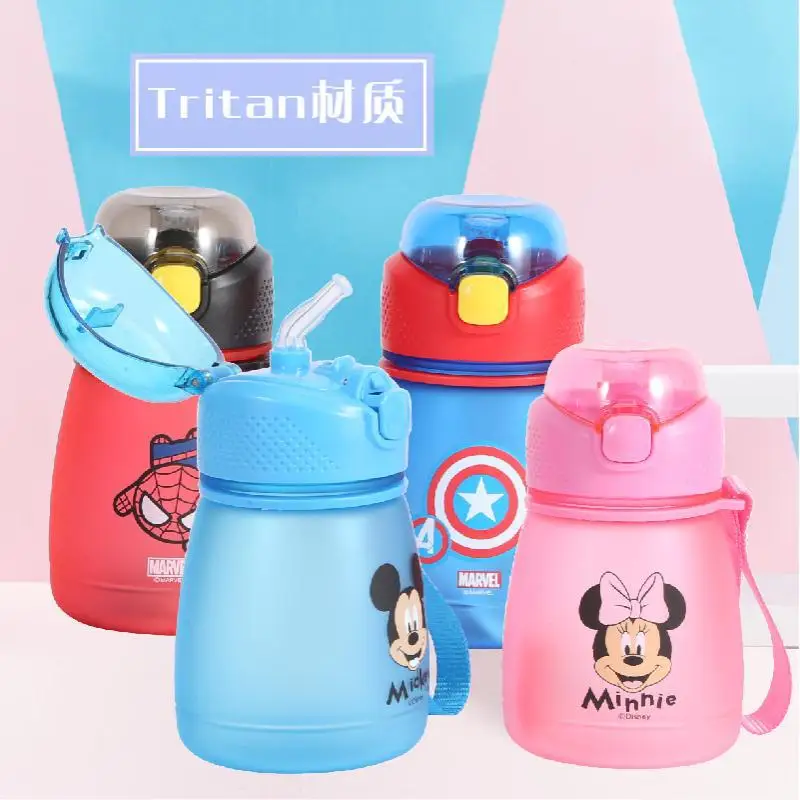 390 мл Для Бутылки С Водой Соломы Drinkware дети Поильник BPA бесплатно Marvel Минни Микки Тритан детская чашка Bebes copos открытый