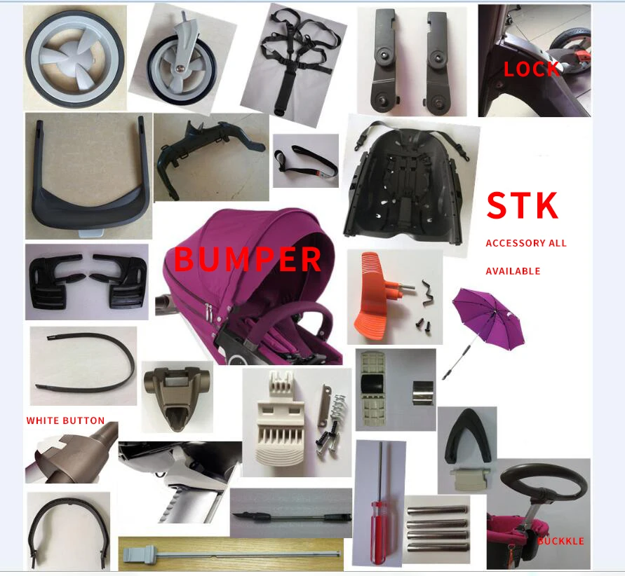 

STK cart universal accessories cup holder baby safety armrest umbrellas pedals front and rear wheel buckle seat