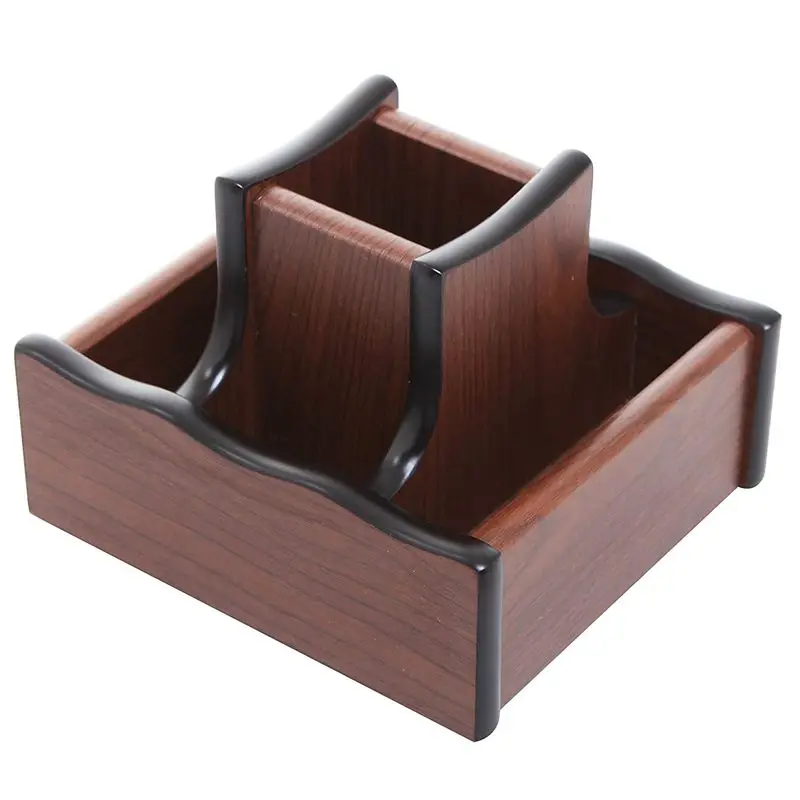 

5 Compartment Wood Rotating Desktop Office Supply Organizer Storage Caddy