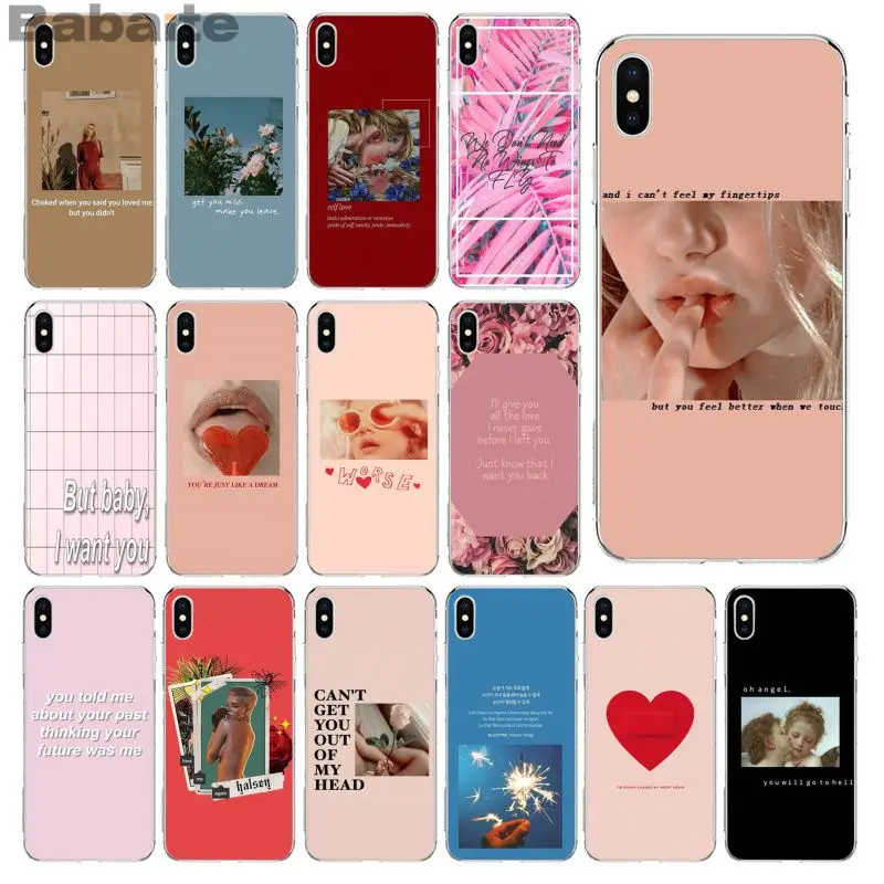 

Babaite Pink Aesthetics songs lyrics Aesthetic Soft Silicone TPU Phone Cover for iPhone X XS MAX 6 6S 7 7plus 8 8Plus 5 5S XR