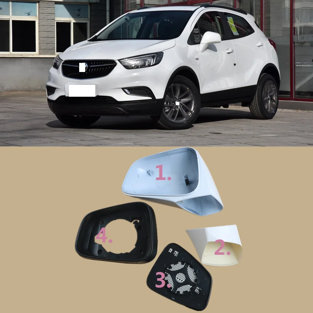 

CAPQX 1PCS For Buick Encore 13-18 Side Mirror Glass Rearview Mirror Cover Lid Outside Reversing Mirror Shell Housing Base Hood