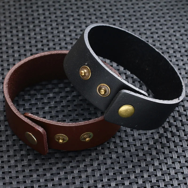 

Punk Men Leather Bracelet Open Cuff Bangles & Bracelet Wide Black Brown Color Vintage Punk Unisex Jewelry