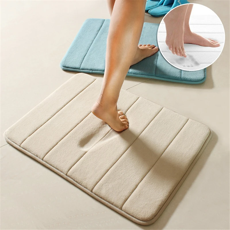 

Absorbent Bathroom Mat Durable Fast Drying Memory Foam Mat Microfiber Non-slip Multifunction Floor Door Bathtub Shower BathMats
