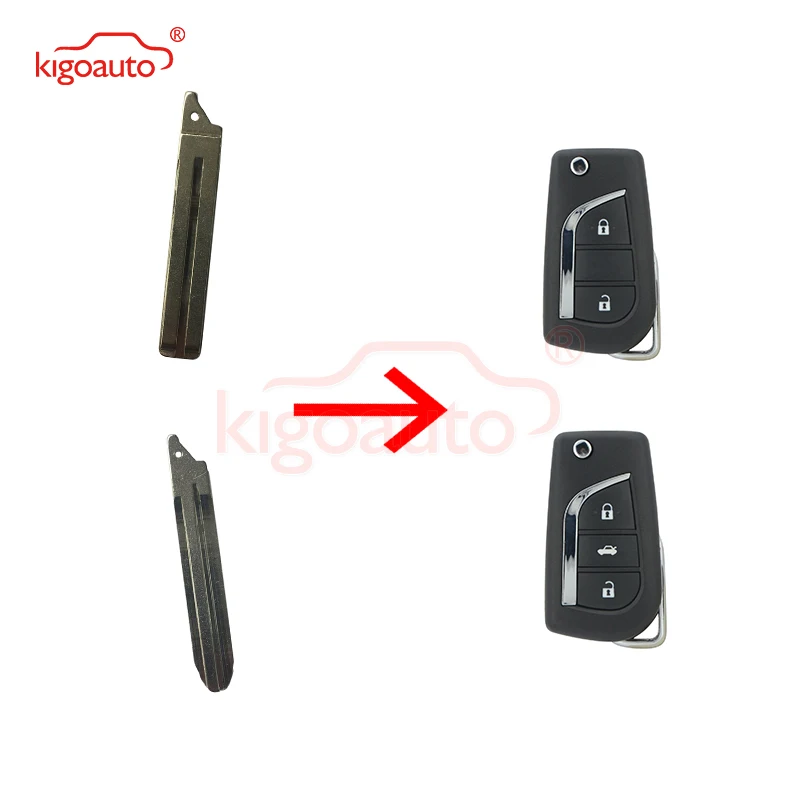 KIGOAUTO 5Pcs For Toyota Corolla Replacement Flip Floding Remote Car Key Blade TOY43 TOY48 2012 2013 2014 2015 2016 2017