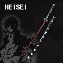 Japanese Anime One Piece Sword Real Carbon Steel Blade Roronoa Zoro Cosplay Katana Black