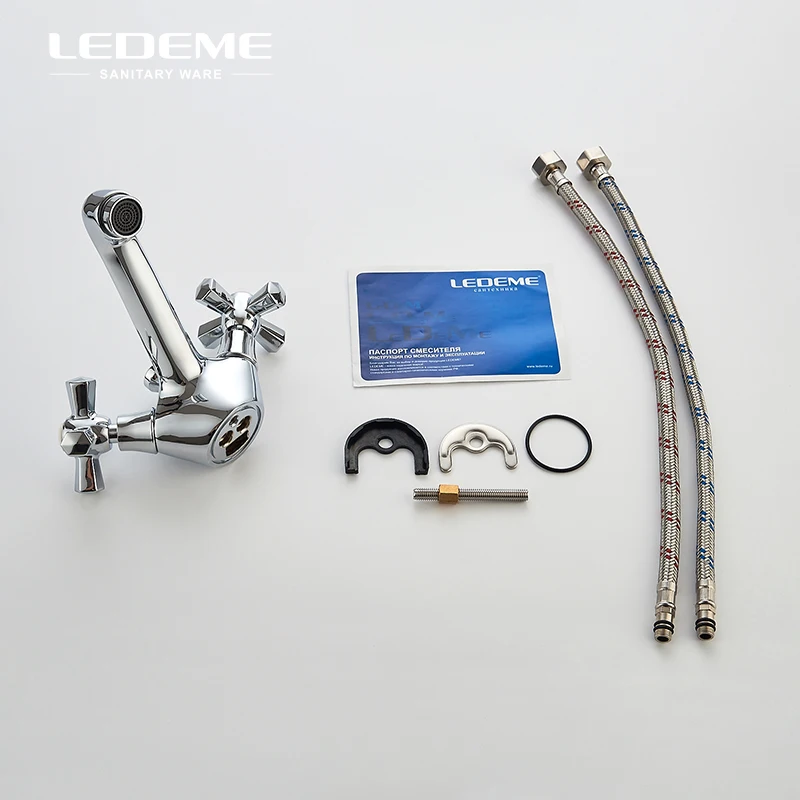 LEDEME двойной рычажный Смеситель для мойки современный хром полированный низко-дуговой туалетный кран ванная раковина смеситель кран L1090