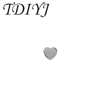 

TDIYJ DIY Personalized Heart Engraved Words Stainless Steel Charms Fit For Mesh Or Leather Bracelets Women Jewelry 50Pcs/lot