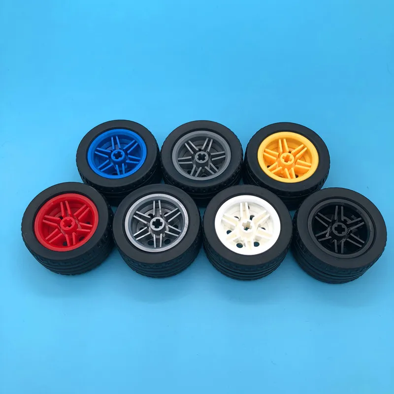 

2Pcs/Lot 44309 Tyre 43.2 x 22 ZR & Wheels 30.4 x 20 without Pinholes, with Reinforced Rim DIY Building Blocks Brick Parts Toys