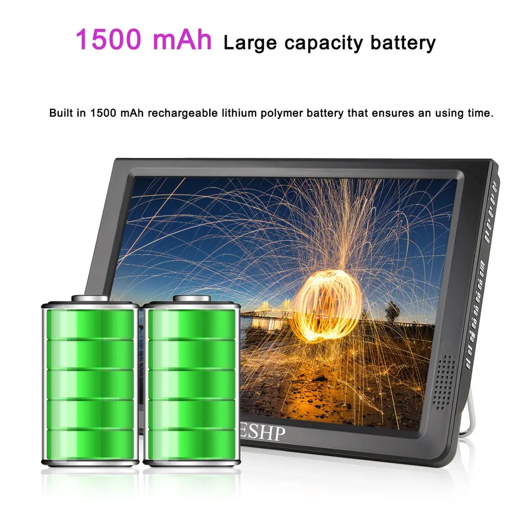 

Portable D12-DVBT-2 Multimedia Player LCD Display with Digital TV Tuner 12.1 inch Monitor LED Panel Driver HD USB/TF