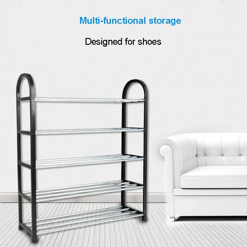 Simple Multiple Combination Shoe Rack Plastic Steel Pipe Shoes Rack Assembled Shoe Storage Organizer Stand Living Room Furniture