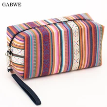 GABWE 4 Cores Mulheres Saco Cosmético Do Vintage de Algodão Retro Saco de Lavagem de Higiene Pessoal Bolsa de Maquiagem Beleza Bolsa De Viagem Organizador Necessarie