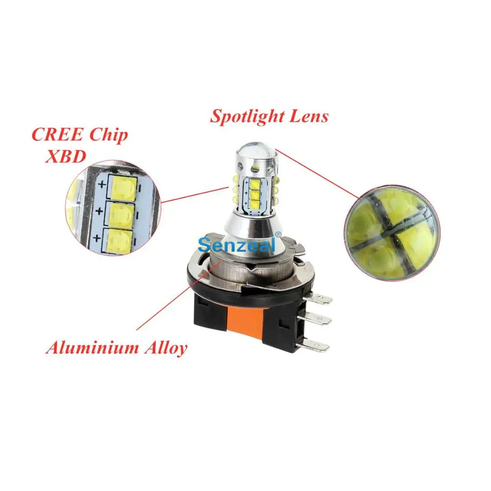 2шт 8000k 1600lm H15 80W 16smd светодиодный авто Интерьер противотуманная фара замена лампы