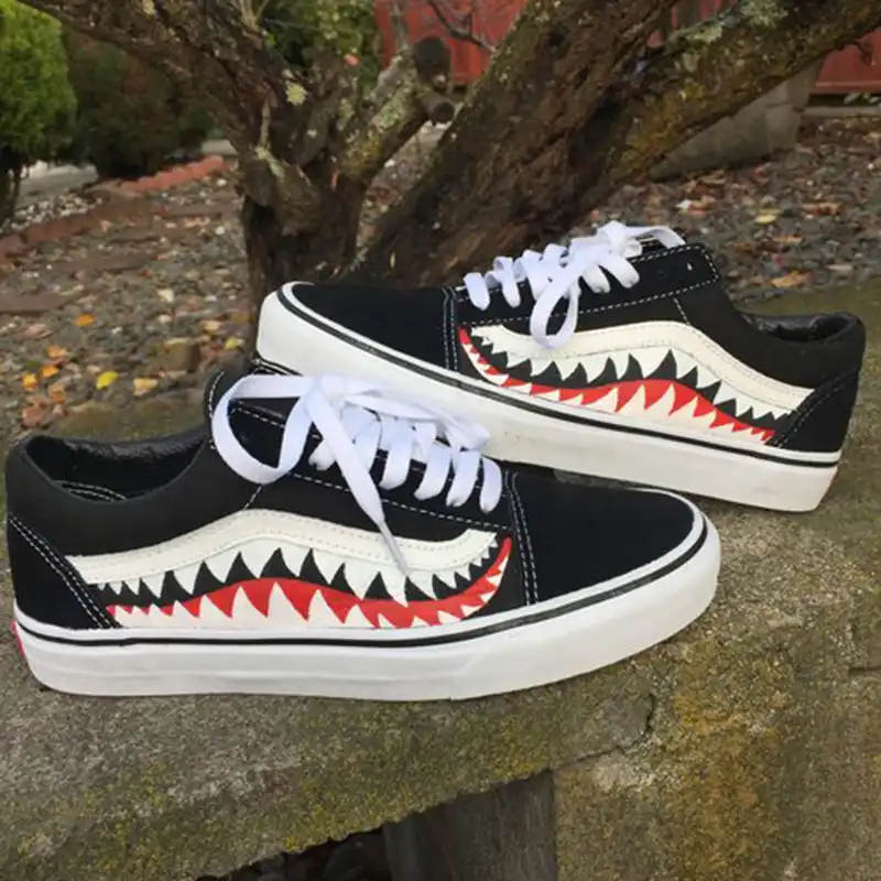 custom bape shark vans