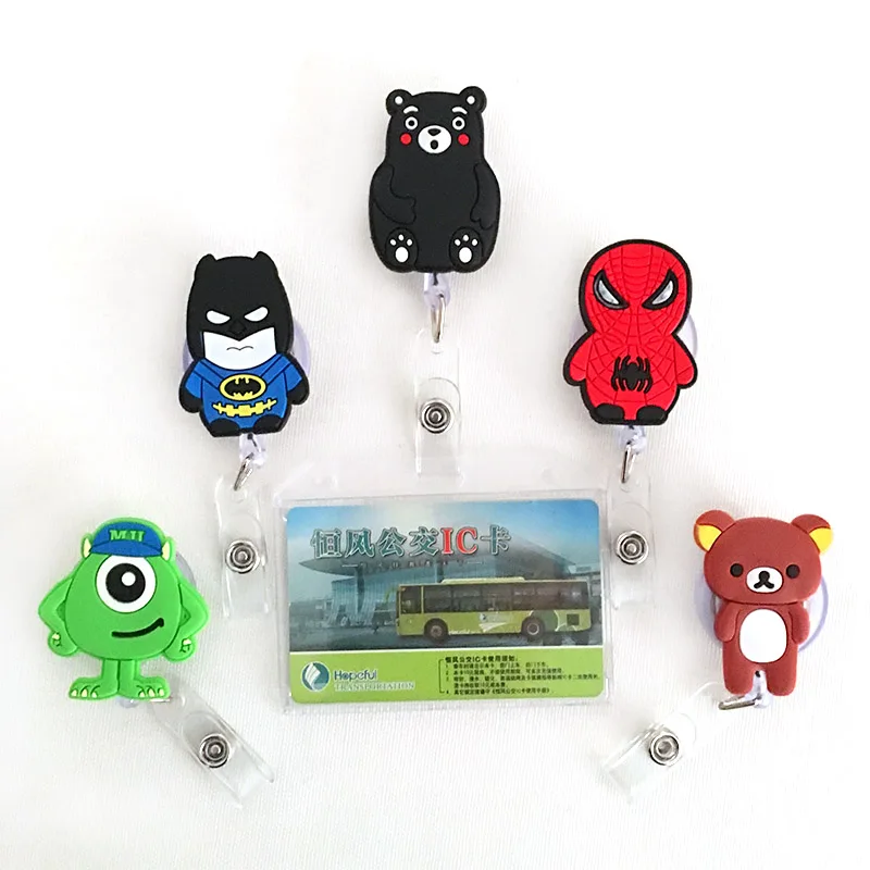 

Cartoon Cat Transparent Badge Scroll Nurse Reel C Bear Character Scalable Cute Pink Nurse Exhibition ID Plastic Card Holder