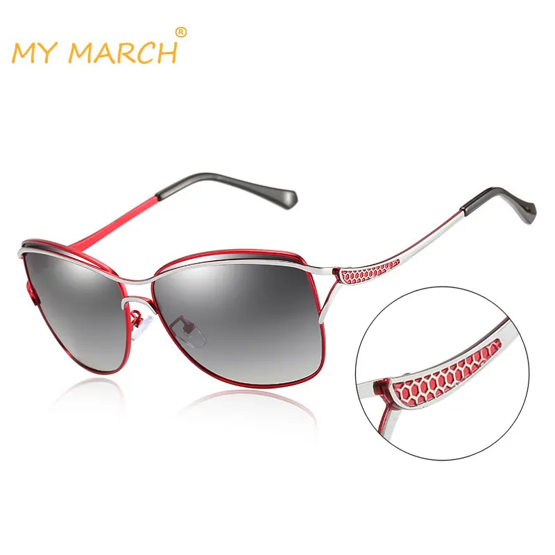 MYMARCH BRAND DESIGN Fashion Sunglasses Women Polarized Vintage Alloy Frame Sun Glasses Classic Brand Designer Shades Oculos