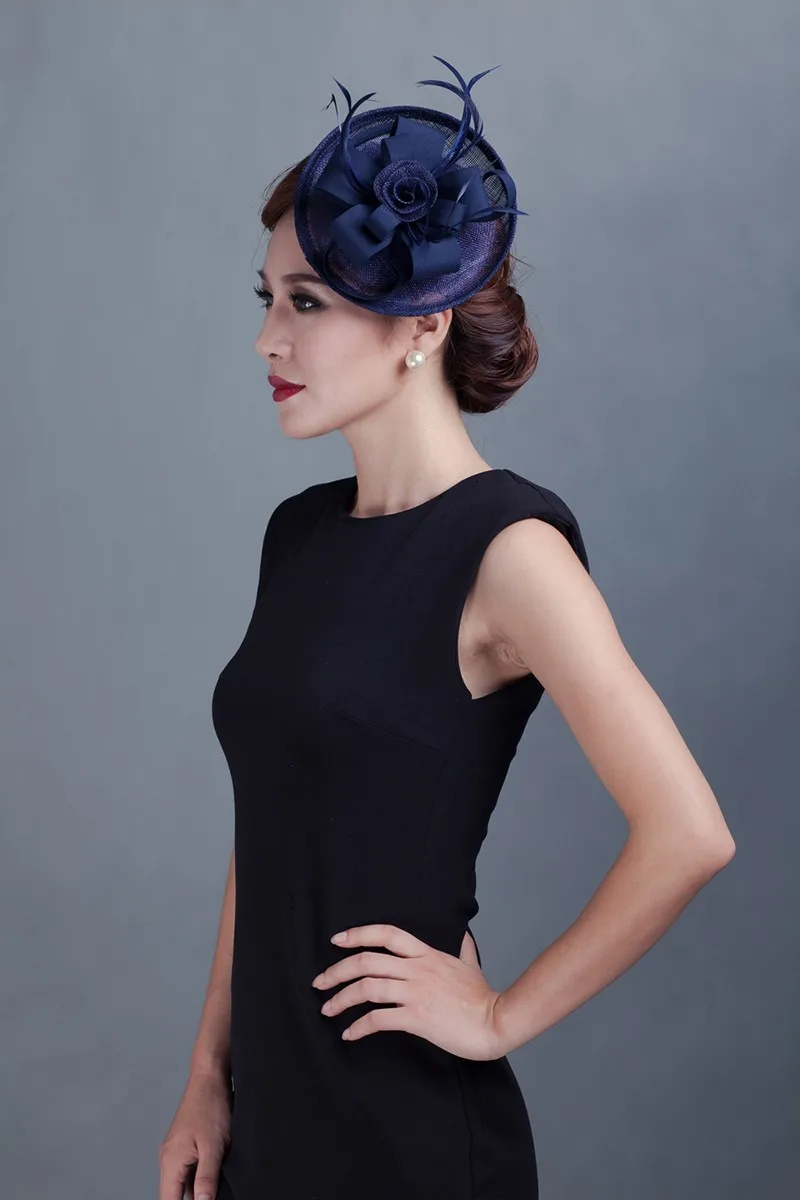 Das Mulheres Flor Pena Headwear Partido Superior Hairpin Chapéu Cocar