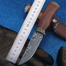 Дамасская сталь открытый тактический военный нож самообороны пустыня Кемпинг походные охотничьи ножи