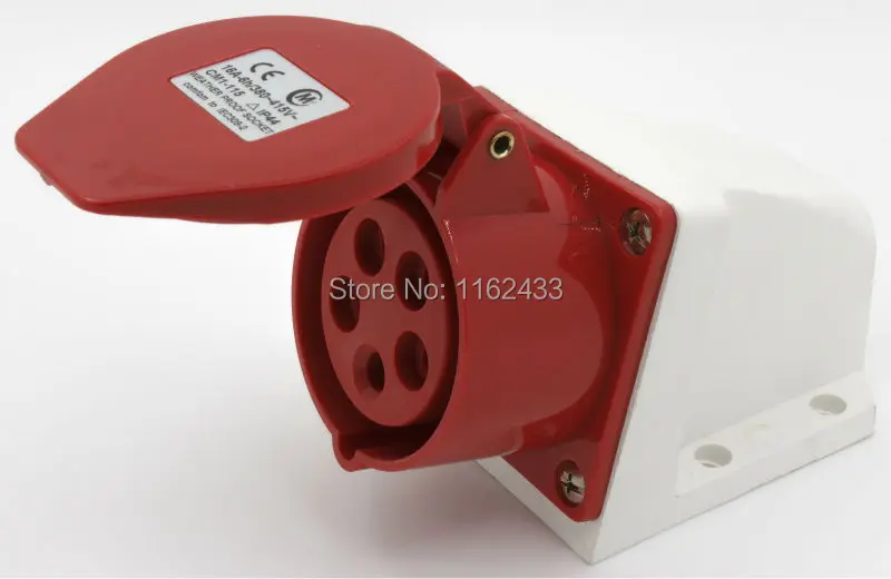

16A 3P N E 5pin 220-380V/240-415V IP44 115 three phase splashproof industrial surface mounting socket