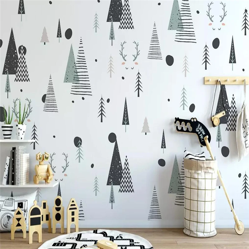 

Decorative wallpaper Modern simple Nordic abstract geometrical personality of children room background wall