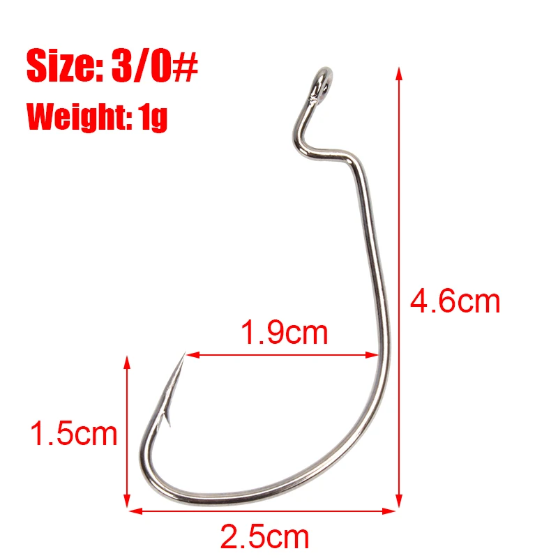 10/20pcs Fishing Hook Set Carbon Steel Wide Crank Offset Fishhook for Soft Worm Lure Barbed Hook carp Fishing Tackle accessories
