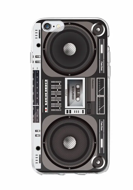 ل فون 6 S 7 7 زائد 5 8 8 زائد X XS ماكس سامسونج ريترو كاميرا أشرطة كاسيت Boombox حاسبة لوحة المفاتيح لينة جراب هاتف Fundas