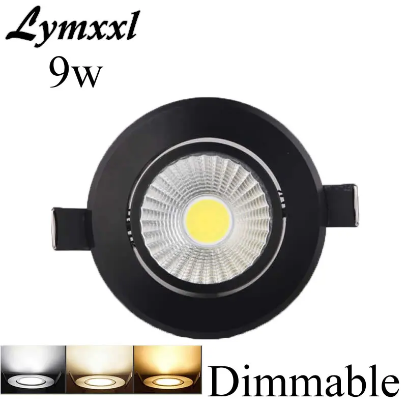 

20% 9w led downlight cob led fixture light lamp dimmable led recessed lights AC110-24v warm cold white 3 years warranty CE UL