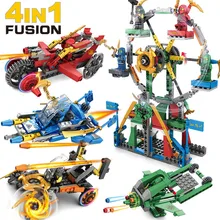 

4 IN 1 Windmill Ninja Dragon Knight Building Blocks Legoing Ninjago Bricks Friends Ferris Wheel Playmobil Toys Christmas Gift