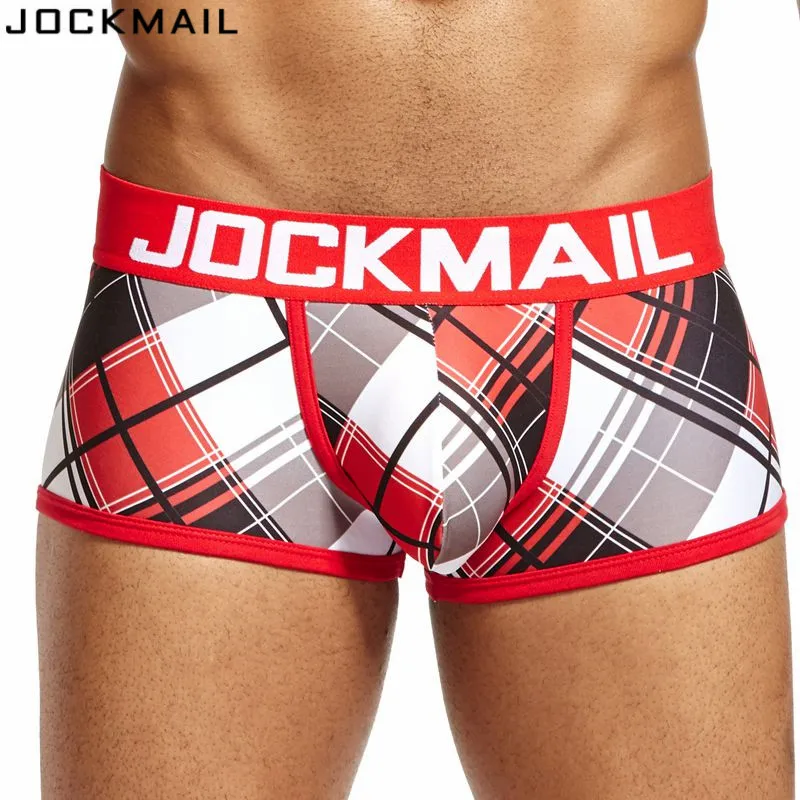 Бренд jockmail мужские трусы боксеры шорты классические клетчатые сексуальные трусы мужские трусы-боксеры marca cuecas пестрые трусы нижнее белье