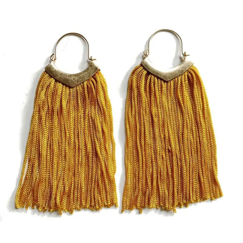 

Free Shipping Fashion Ginger Red Thread Tassel Dangle Earring