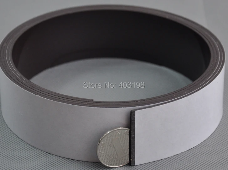 

Free Shipping 1 Meters self Adhesive Flexible Magnetic Strip Rubber Magnet Tape width 35mm thickness 1.5mm
