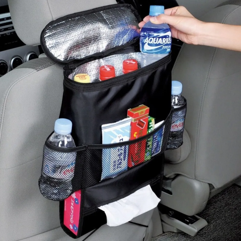 Автомобильное хранение грудного молока, сумка-Органайзер на спинку сиденья, изолированная спинка сиденья, держатель для напитков, крутая одежда, сумка для бутылок с сетчатыми карманами