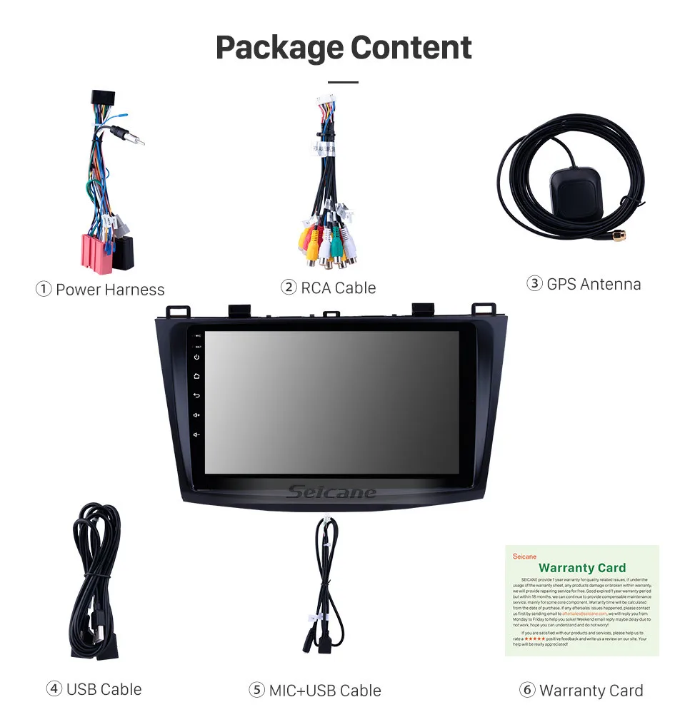 Flash Deal Seicane 9 Inch Android 8.1/8.0 Car GPS Navigation Radio Multimedia Player For 2009 2010 2011 2012 Mazda 3 Axela Support RDS DVR 22