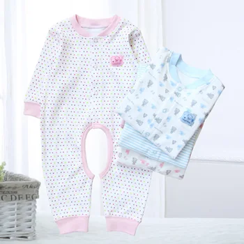 

Baby romper pyjamas baby clothes overalls jumpsuit baby underwear long sleeves children clothing 100% cotton front opening snap