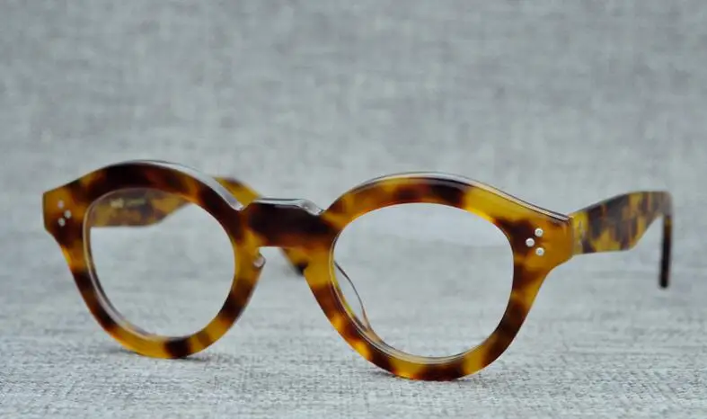 LKK винтажные очки против близорукости в оправе, традиционная Толстая оправа, ручная заклепка, круглые очки для мужчин и женщин, оправа для очков