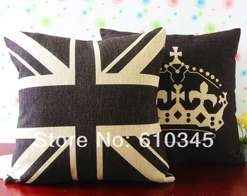 

Free shipping 45x45cm Union Jack Linen Cotton Pillow British Style Cushion Decorative Sofa Pillow Cushion