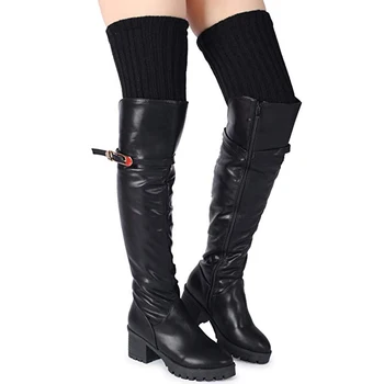 

1 Pair Women Over Knee Socks Warm High Footless Socks for Winter QL Sale