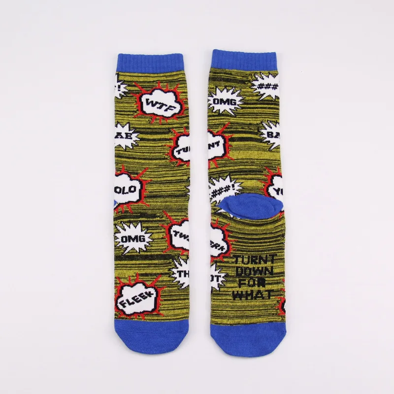 Мужские носки для скейтборда, креативные носки с изображением Чили, утки, кошки, ананаса, носки фламинго, чистый хлопок, дышащие носки для пары - Цвет: 8
