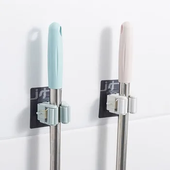 

Wall Sticker Broom Mop Clamp Mop Clip Floor Broom House Cleaning Hooks Rack Organizer Household Wall Hanging Storage Holder Blue