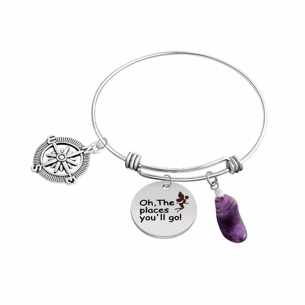 

She believed she could so she did Stainless Steel Expandable Charm Bracelet women Adjustable Wire Bangle Jewelry gift