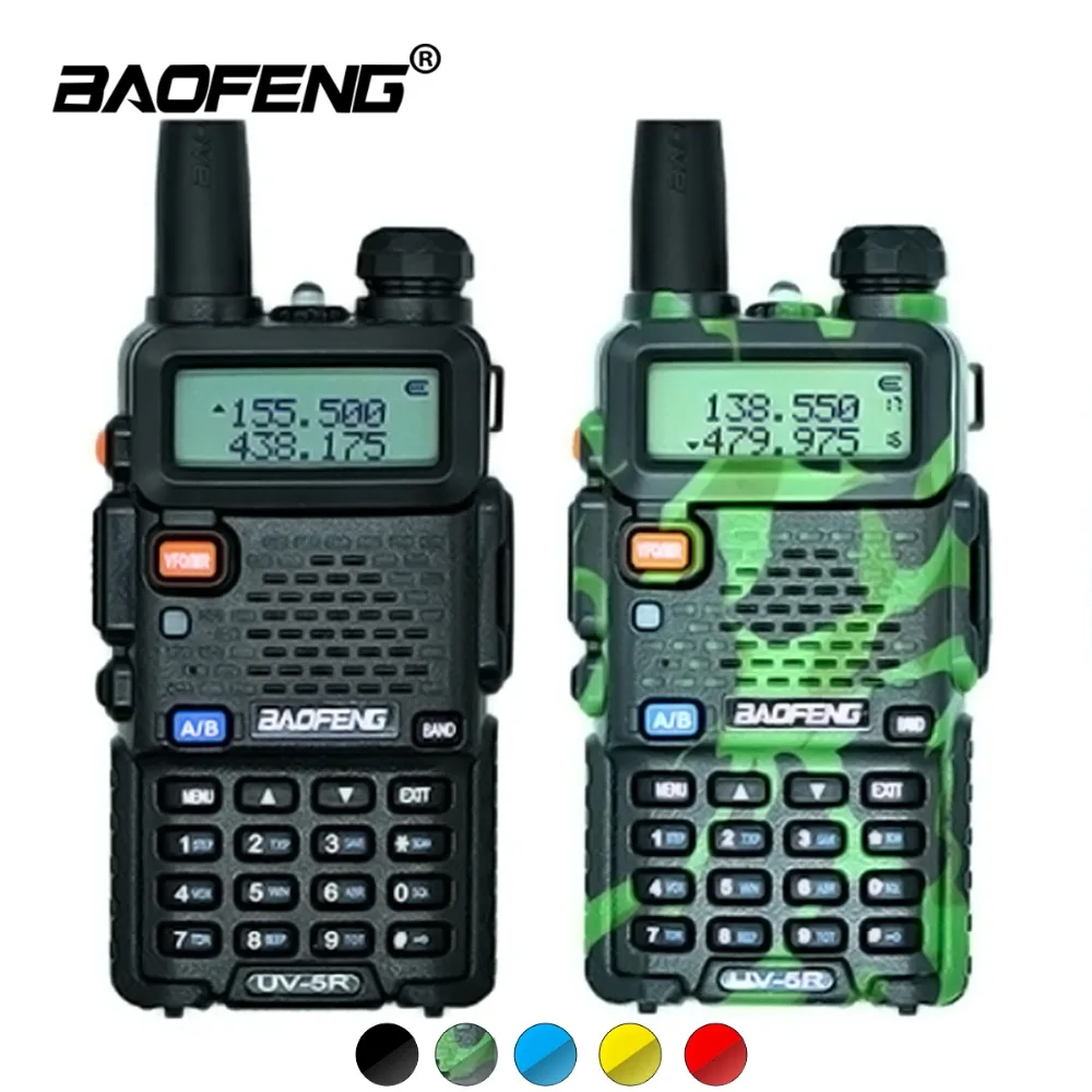 melhor UV5R UV 5R 2 pcs Baofeng Walkie Talkie CB Rádio Estação 5 w 128CH VHF UHF Dual Band UV 5R Dois maneira de Rádio para a Caça Rádios de Presunto
