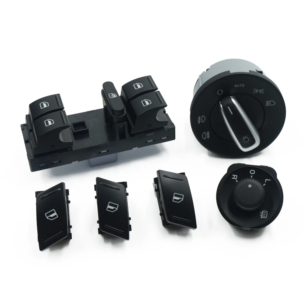 

For SKODA Octavia MK2 II 1Z Master Electric Power Window Headlight Side Mirror Switch Button 6PCS/SET 1Z0959858B 1Z0 941 431K