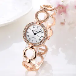 Lvpai бренд позолоченный браслет круг часы Для женщин роскошный кристалл платье модные наручные часы женская одежда Бизнес кварцевые часы