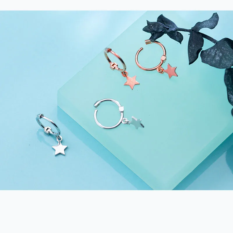 MAGICITY изысканные 925 пробы серебряные серьги кольца со звездами для женщин простые