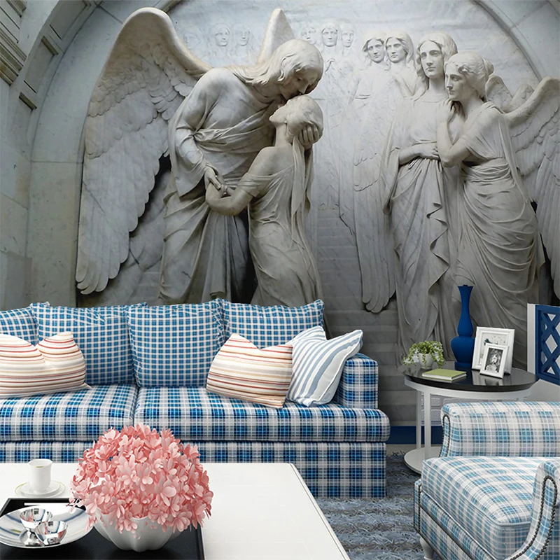 Custom 3D Wallpaper Murals Classic European Angel 3D Embossed Non-woven Wallpaper Wall Painting Living Room Bedroom Decoration Custom 3D Wallpaper Murals Classic European Angel 3D Embossed Non-woven Wallpaper Wall Painting Living Room Bedroom Decoration