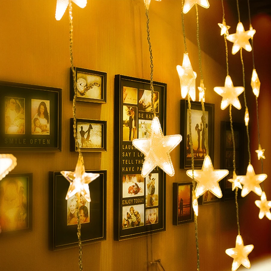  Thrisdar 3.5M 252Led Full Star Window Curtain LED String Fairy Light 8 Mode Wedding Christmas Twink - 32953166052